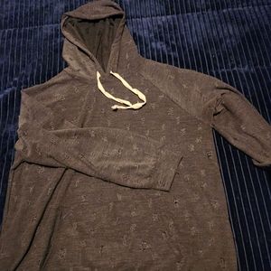 Black distressed hoodie 2xl